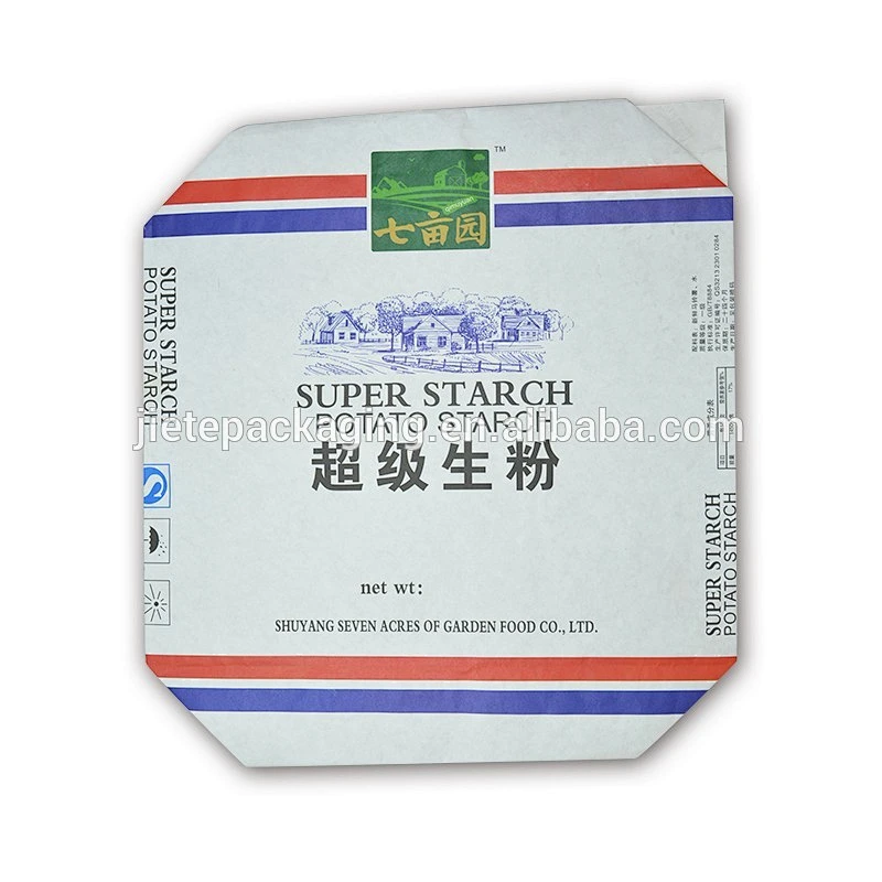 White kraft paper valve bag packing potato starch packing for wholesale
