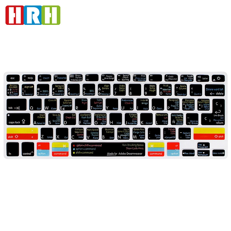 spanish Ado be Dreamweaver Silicone Keyboard Protector custom keyboard skin For macbook pro 15 cover