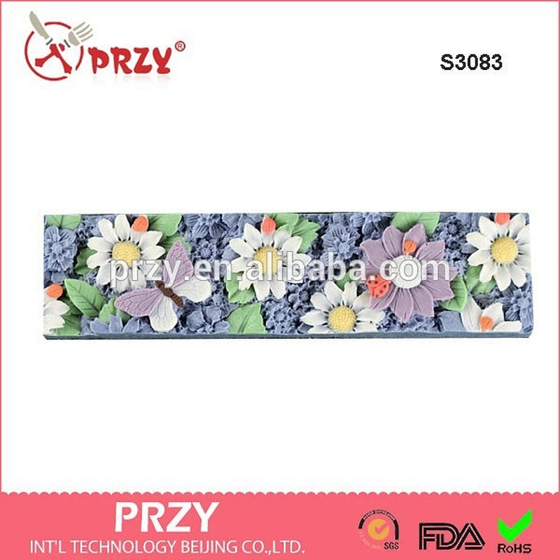 Flower rectangle soap mold /handmade decorative molds/ toast baking mold