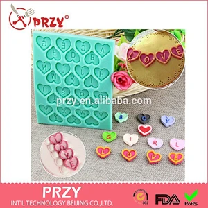 Letters silicone mold silicone chocolate mold, heart-shaped fondant silicone mold