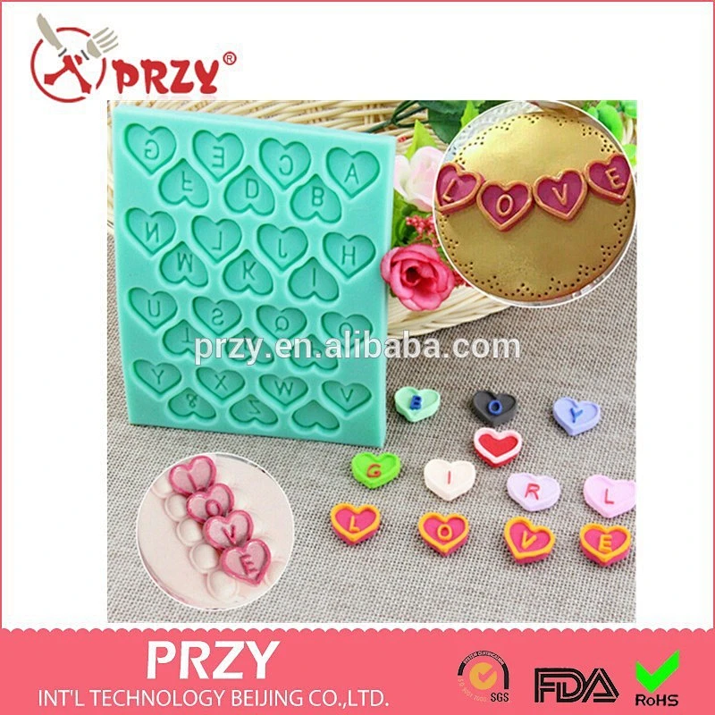Letters silicone mold silicone chocolate mold, heart-shaped fondant silicone mold