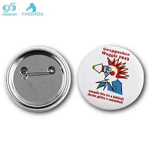 Factory to custom tinplate button metal pin badge with colorful logo badge