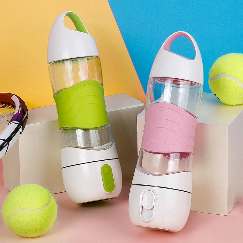 Creative Spray Water Beauty Water Cup Outdoor Sport Portable Water Bottle Beautiful Plastic Cup with Emergency Lighting