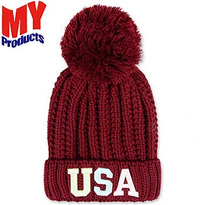 Hot Sale Silver Fox Fur Pom Poms For Women Men Hat Winter Colorful Snow Caps Wool Knitted Beanie Hat