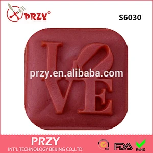 S6030 square shape LOVE silicone soaps mold for sale