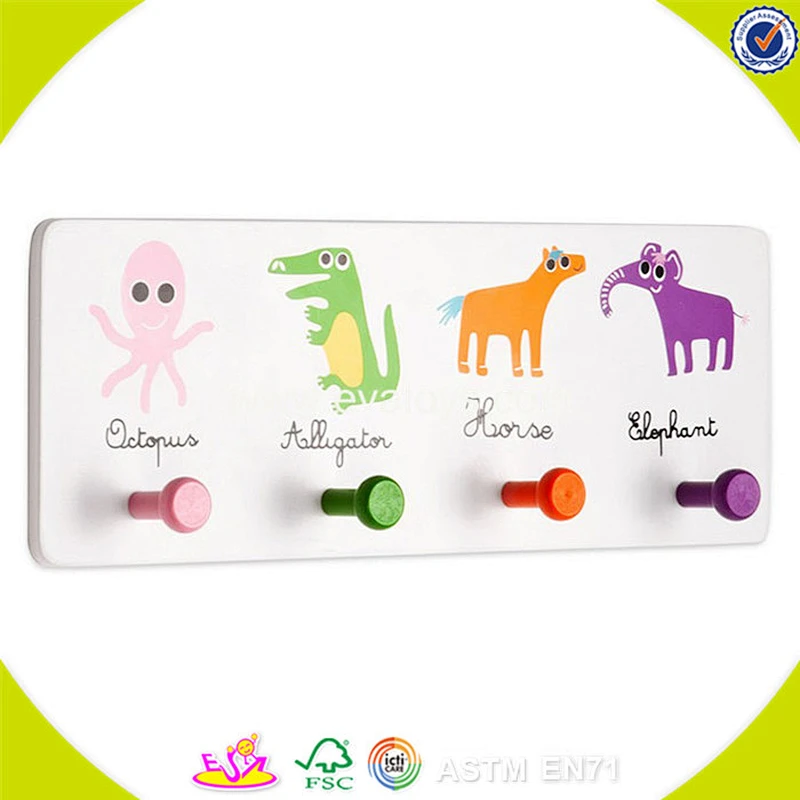 wholesale household kids wooden coat hooks children wooden coat hooks W09B065