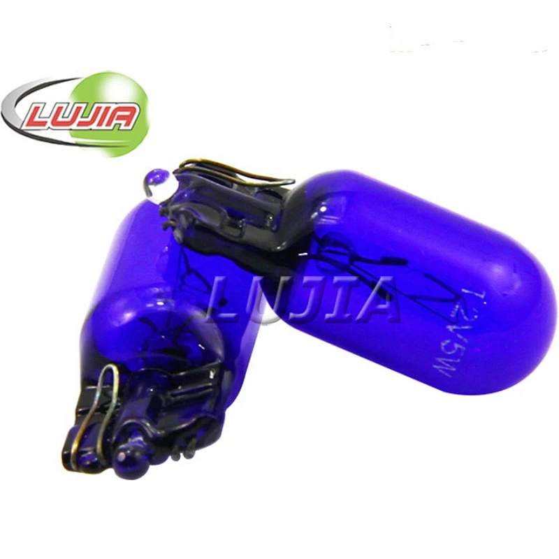Lámpara de bombilla halógena T10 de 5W luces Nueva bombilla cromada azul T10 w5w 194 bombillas