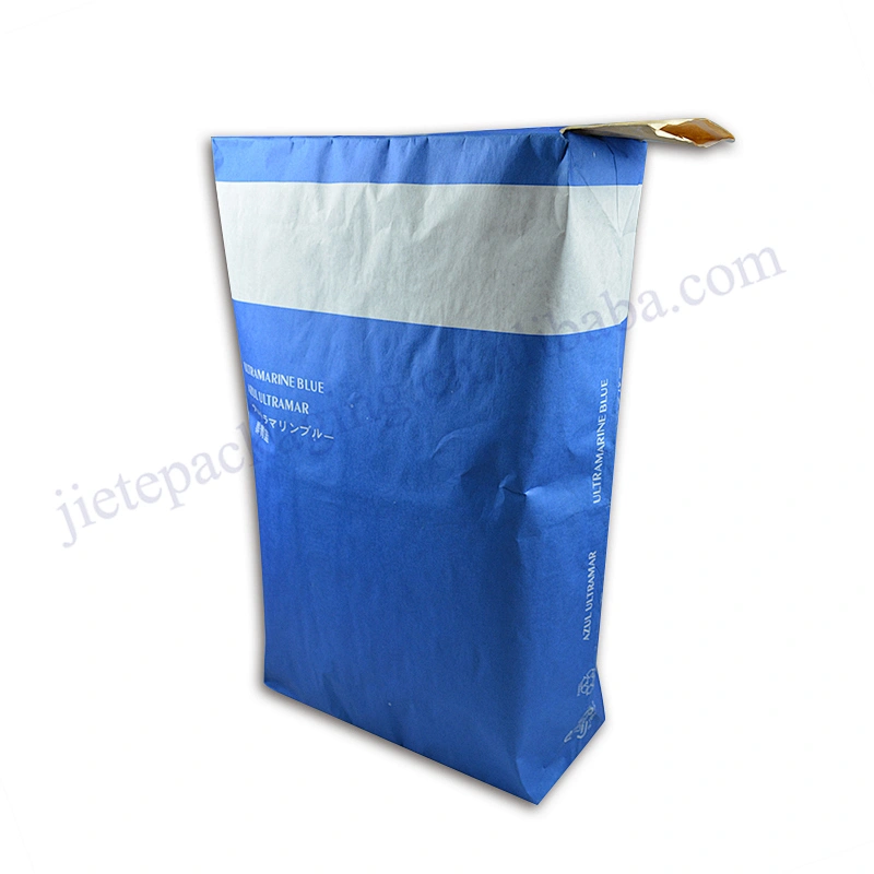 Factory sale 25kg square block bottom stand up kraft paper cement packing bag for chemical,mortar,tile adhesive,gypsum powder