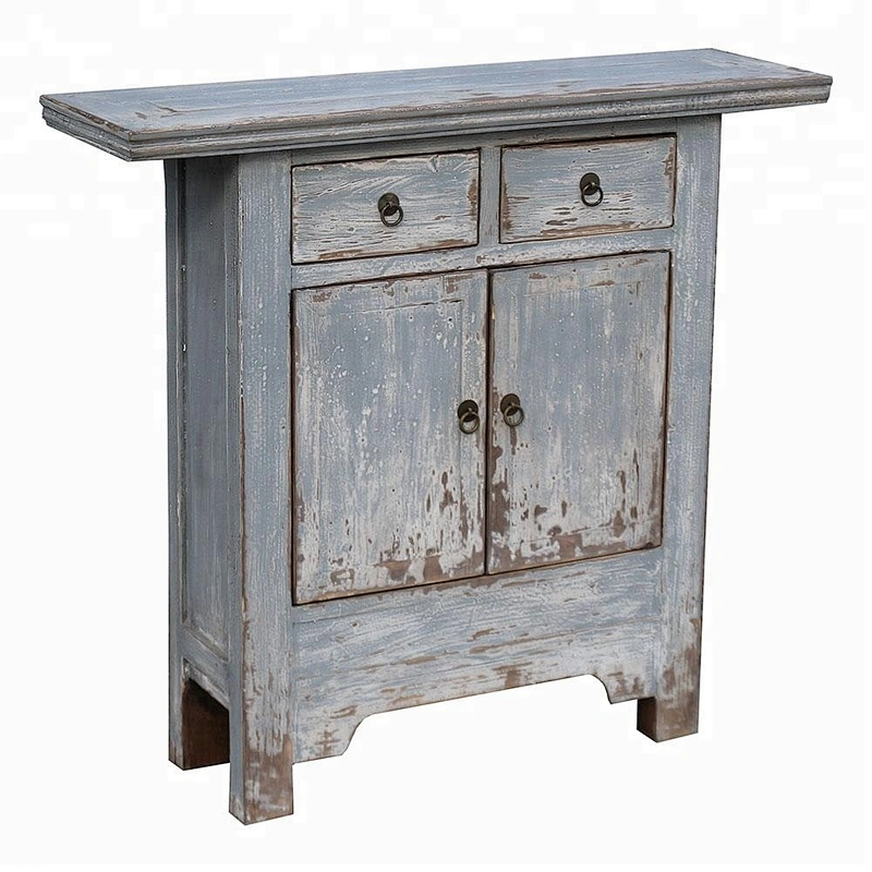chinese antique distressed wooden beside cabinet furniture