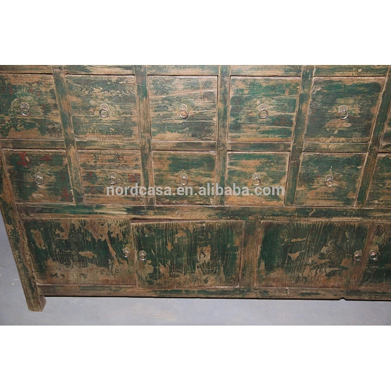 antique chinese medicine furniture recycle wood black cabinet with many drawer