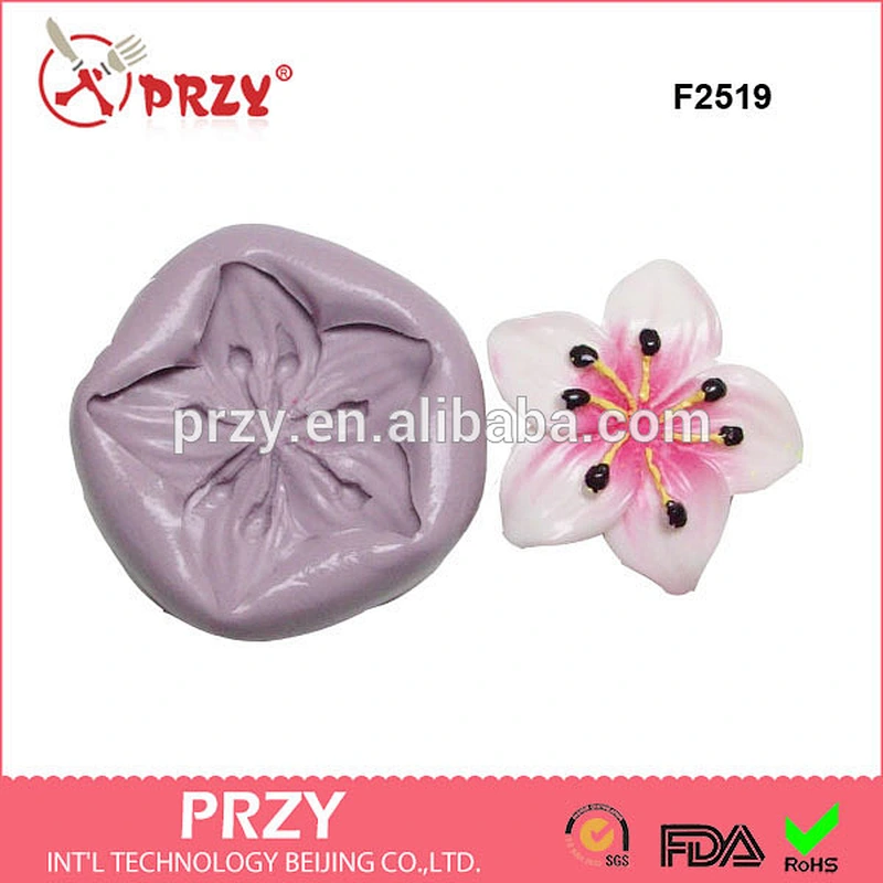 F2519 custom 3D fondant silicone soap molds for baking flower hibiscus flower fondant mould