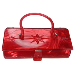 Burgundy acrylic clutch bag