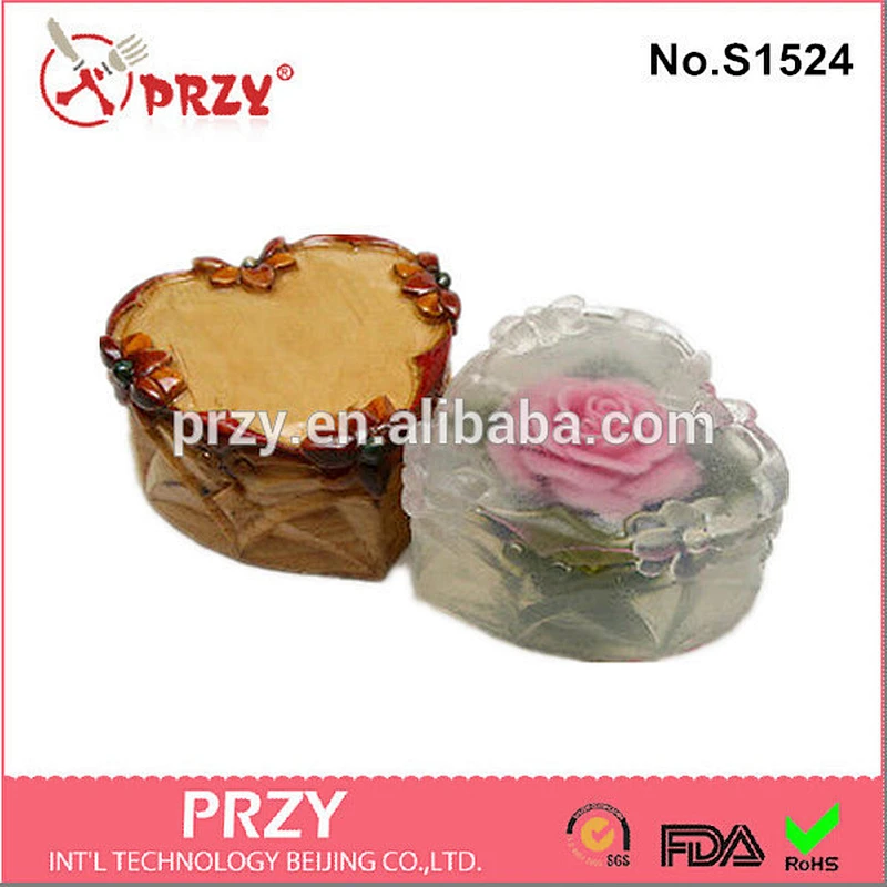 S1524 PRZY Decorative heart shape silicone candle mold
