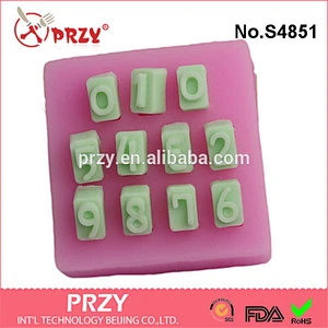 S4851 Beautiful Numbers 3D Silicone Mold chocolate Cake Decorating Fondant Mold