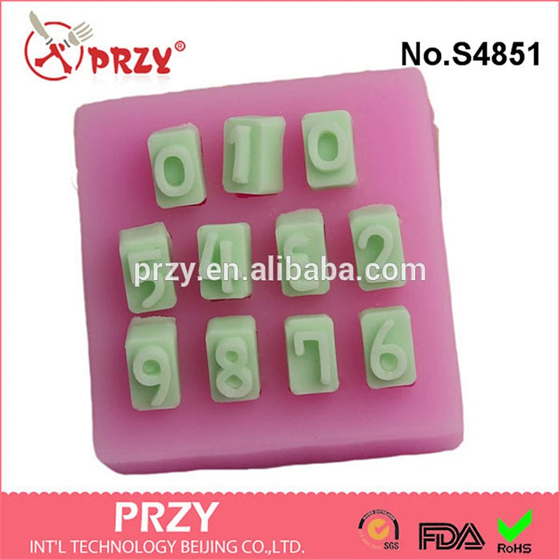S4851 Beautiful Numbers 3D Silicone Mold chocolate Cake Decorating Fondant Mold