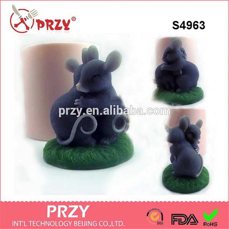 Mice hug mouse love friendship 3D silicone mold silicone mould soap mold-S4963