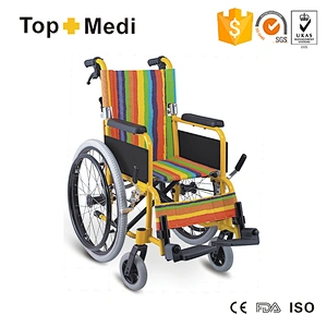 Colorful pediatric children lightweight folding manual wheelchair for child