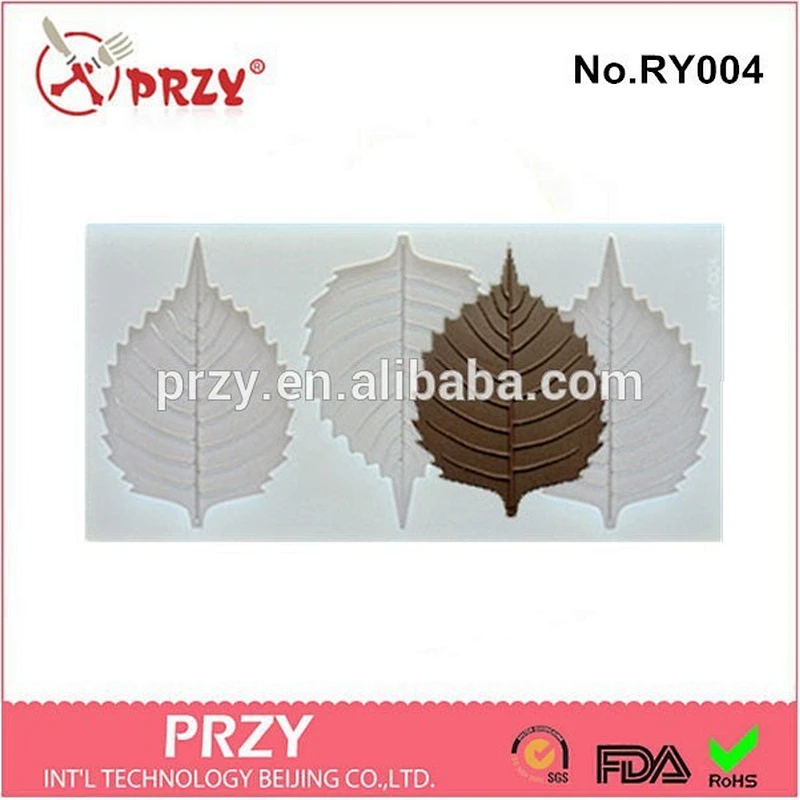 New design leaf shape cake decor silicone chocolate mold