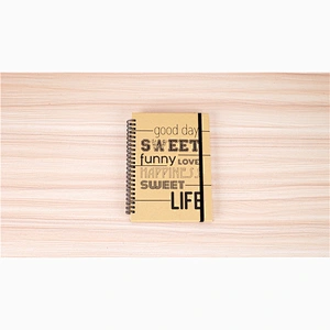 Customized logo A5 Brown kraft paper cover Spiral Coil Binding Notebook