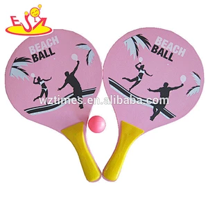 Wholesale promotional gift wooden beach rackets paddle for children W01A107