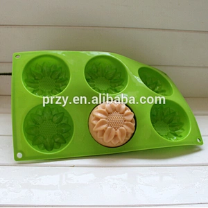 PRZY PR308 6 cavity sunflower shape silicone soap tray