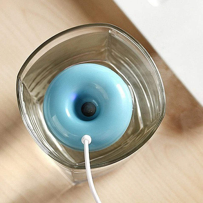 Portable Cool Air Humidifier with USB Cable for Office Home Travel- Cute Donut Shape