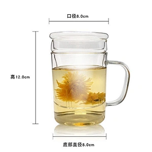 China Supplier Hot Sale Borosilicate Glass Pot Customized Logo Tea Pot with Infuser 400ml Handmade Heat-resistant Glass Tea Pot