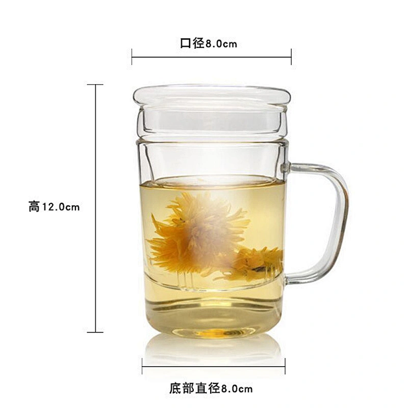 China Supplier Hot Sale Borosilicate Glass Pot Customized Logo Tea Pot with Infuser 400ml Handmade Heat-resistant Glass Tea Pot