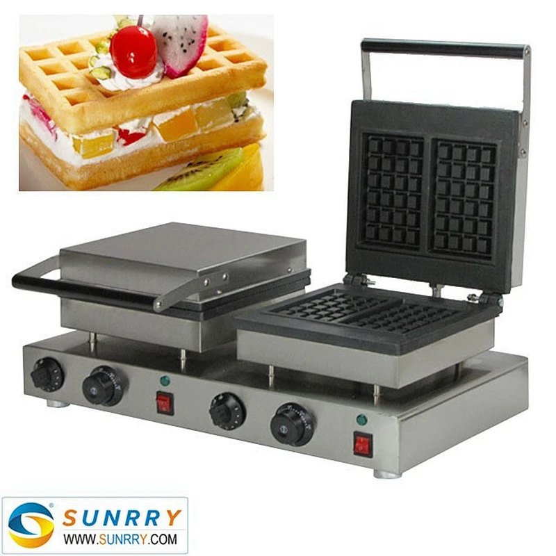 Double head stainless steel 2 pcs rectangle muffin pancake maker price