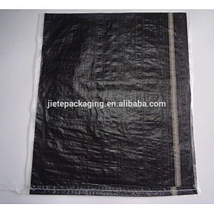 Customized design black printing plain black pp woven packaging bag for sand,garbage,shopping,market