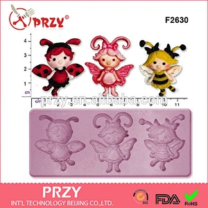 F2630 whole sale Silicone Molds Flower Fairy Molds Fairy mold for fondant