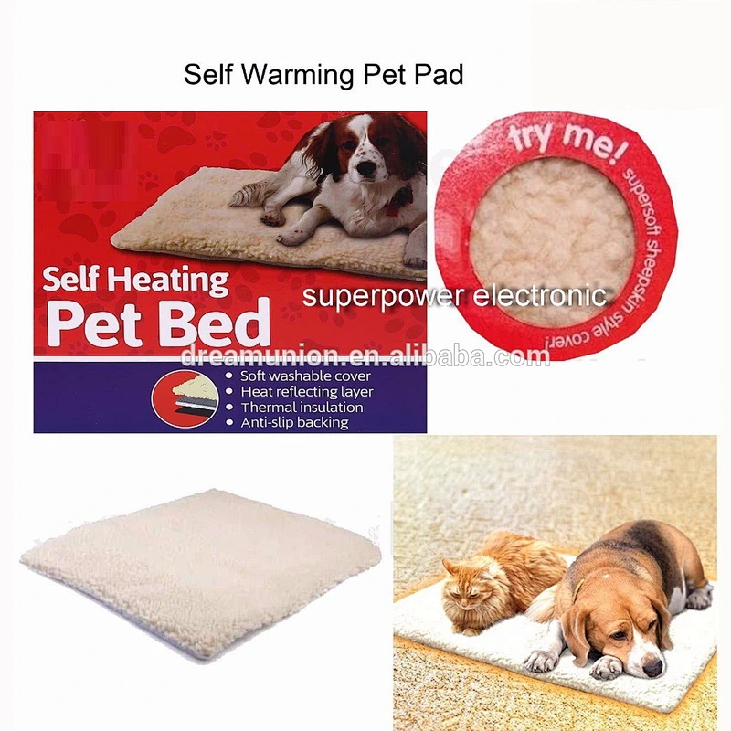 Self Heating Thermal Pet Dog Cat Bed Cushion Pad Heated Mat Super Warm Rug Washable