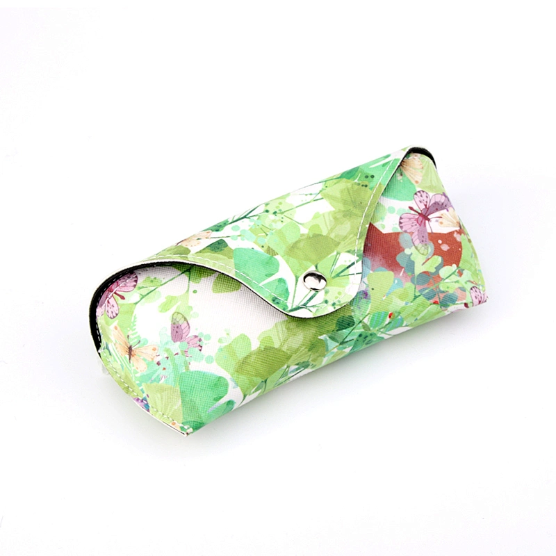 Custom Printed Flower Pu Leather Sunglasses Case