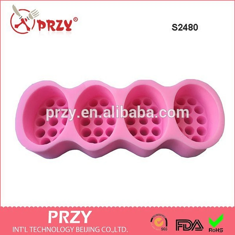 Model S2480 4 cavity Massage 3d silicone soap molds