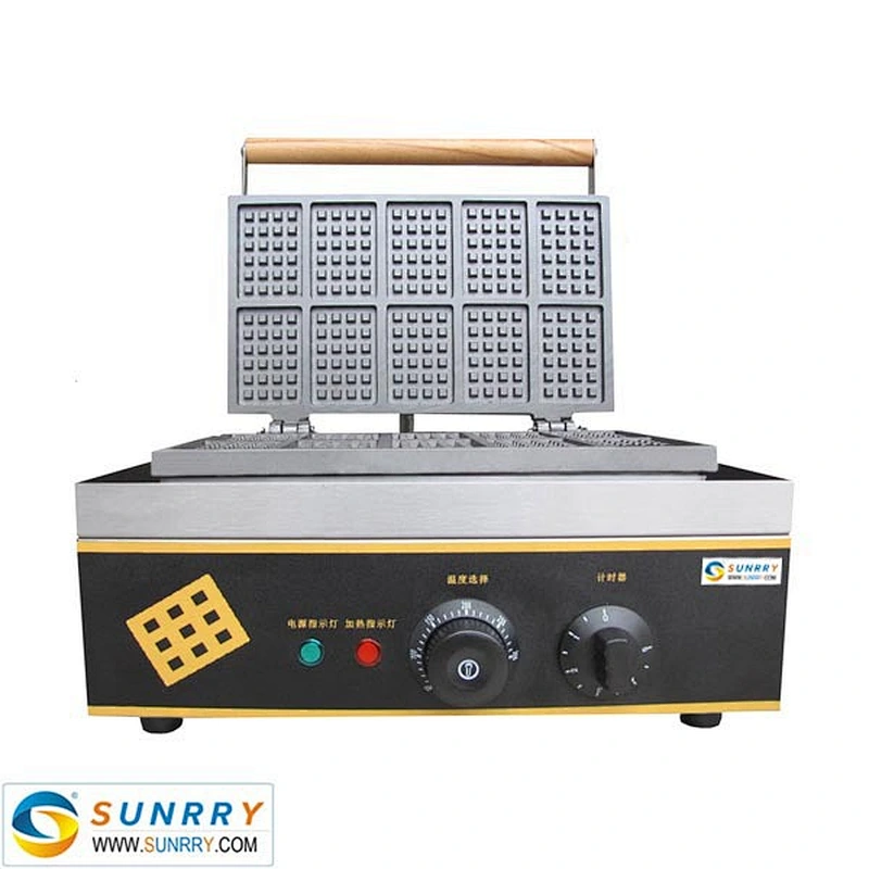 Commercial snack machine automatic electric rectangle 10 egg cake waffle maker