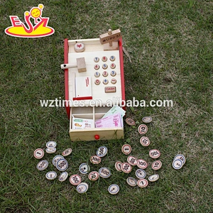 2018 new design baby wooden cash register toy,wholesale kids wooden cash register toy W10A052