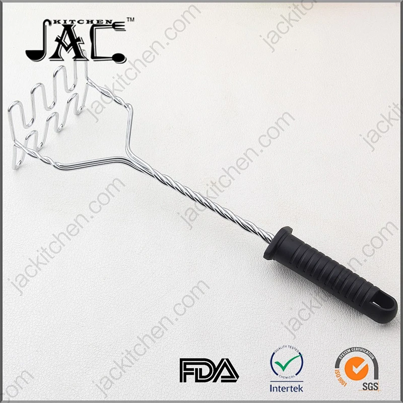 Durable Stainless Steel Wire Potato Masher with Plastic Handle