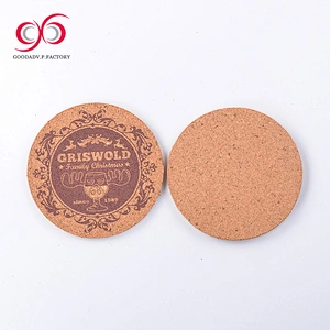 Waterproofing blank cork and wood coaster with cork bottom Silk screen printing Water absorption and antiskid for tea/beer cup