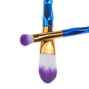 2018 best new 3pc diamond makeup brush set with electroplated plastic handle