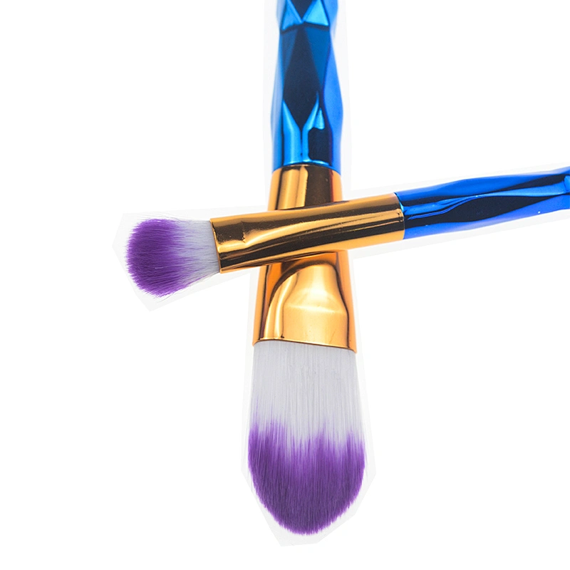 2018 best new 3pc diamond makeup brush set with electroplated plastic handle