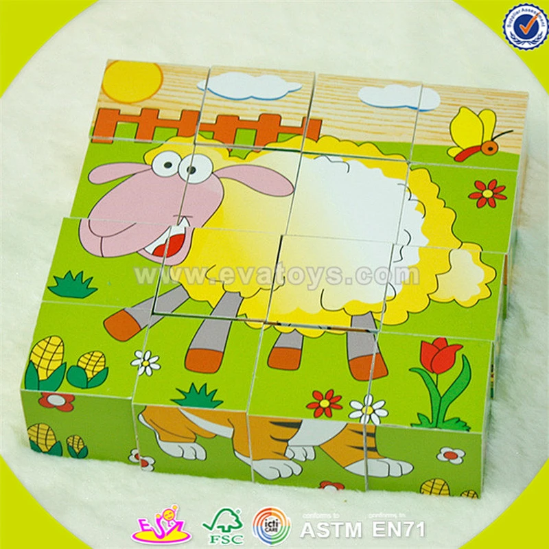 wholesale kids wooden cubic puzzle, cheap baby wooden cubic puzzle, hottest children wooden cubic puzzle W14F038