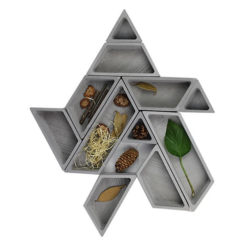 geometric series triangle trapezoid concrete flowerpot silicone mold for home decoration