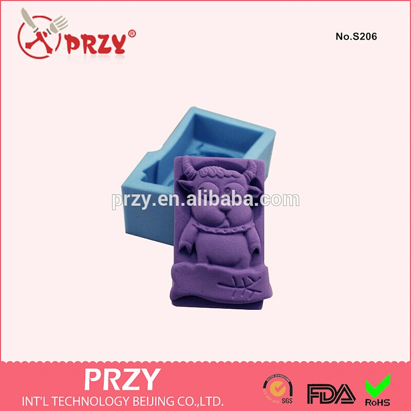s206 PRZY animal silicone Zodiac cattle soap mold