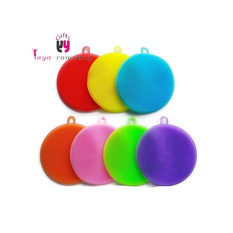 Custom food grade washable Dish Wash Sponge Silicone Scrubber Dishwashing Cleaning Brush
