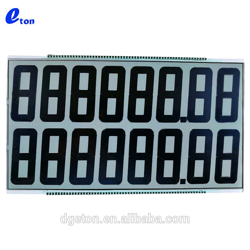 custom size segment 16 digit 7 segment LCD display for fuel dispenser