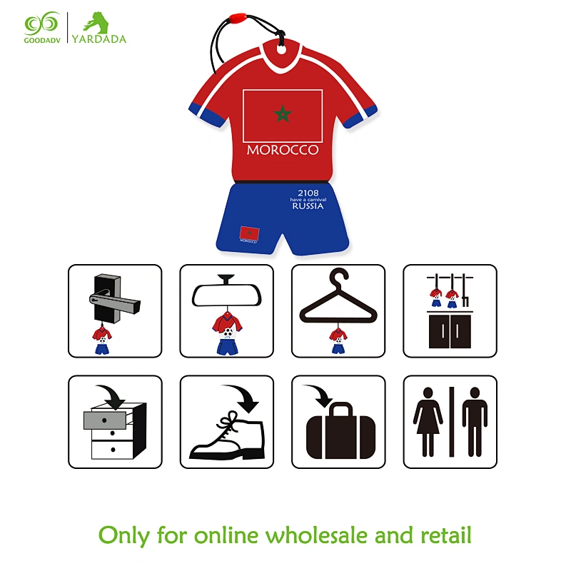 MOROCCO World Cup ball clothing shape, car fragrance paper, novelty design gift in stock