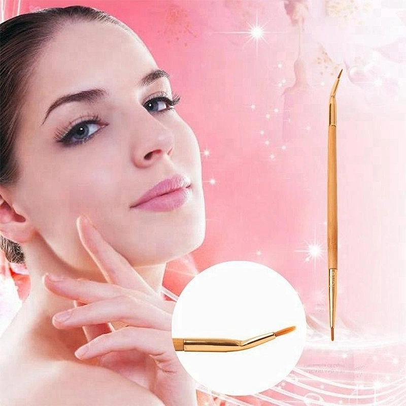 Makeup bent double ended angle lip eyeliner brush