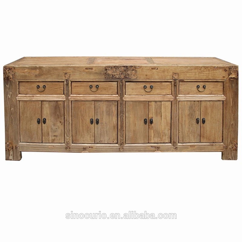 Chinese antique reclaimed solid wood furniture wooden natural long sideboard