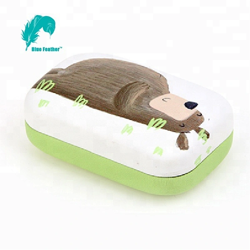 Cute cat custom design PU Leather contact lens case with mirror