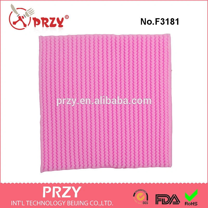 F3181 Fondant cake stuffed toy doll socks knitted sweater texture silicone mold silicone fondant mold